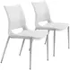 Ace White And Brushed Stainless Steel Dining Chair Set Of 2