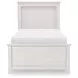 Ashton Bleached Linen Twin Panel Bed with LED