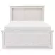 Ashton Bleached Linen Full Panel Bed with LED