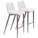 Magnus White And Walnut Bar Stool Set Of 2