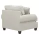 Awesome Oatmeal Beige Performance Fabric Upholstered Accent Chair with Pillow