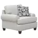 Awesome Oatmeal Beige Performance Fabric Upholstered Accent Chair with Pillow