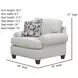 Awesome Oatmeal Beige Performance Fabric Upholstered Accent Chair with Pillow