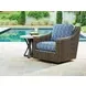 Cypress Point Ocean Terrace Blue Upholstered Swivel Glider Outdoor Accent Chair