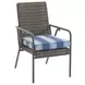 Cypress Point Ocean Terrace Blue and White Upholstered Outdoor Dining Chair