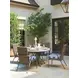 Cypress Point Ocean Terrace Blue and White Upholstered Outdoor Dining Chair