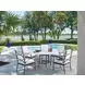 Pavlova Black and White Performance Fabric Outdoor Arm Chair