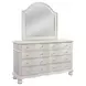 Rodanthe Dove White 8 Drawer Dresser and Arched Mirror