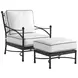 Pavlova White Performance Fabric Rectangular Outdoor Ottoman
