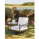 Pavlova Black and White Performance Fabric Upholstered Outdoor Swivel Lounge Chair