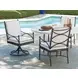 Pavlova White Performance Fabric Outdoor Swivel Rocker Dining Chair