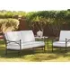 Pavlova Black and White Performance Fabric Outdoor 64" Loveseat