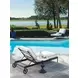 Pavlova Black and White Performance Fabric Outdoor 77" Chaise Lounge