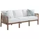 St Tropez White Outdoor 77" Sofa with Pillows
