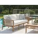 St Tropez White Outdoor 77" Sofa with Pillows