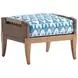 Harbor Isle White and Blue Upholstered Rectangular Outdoor Ottoman