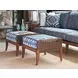 Harbor Isle White and Blue Upholstered Rectangular Outdoor Ottoman