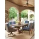 Harbor Isle Blue and White Upholstered Outdoor Swivel Rocker Dining Chair