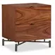 Brasea Lume and Tungsten 2 Drawer Small Nightstand with USB Charging