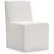 Brasea Beige Performance Fabric Upholstered Side Chair with Caster