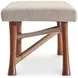 Brasea Beige Performance Fabric Upholstered Accent Bench