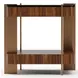 Altura Smoked Walnut and Champagne Gold Square Glass Top Side Table