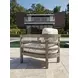 La Jolla Brown and White Performance Fabric Outdoor Lounge Chair