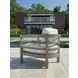 La Jolla Brown and White Performance Fabric Outdoor Lounge Chair