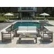 La Jolla Brown and White Performance Fabric Outdoor Lounge Chair