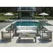 La Jolla Brown and White Performance Fabric Outdoor Lounge Chair