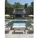 La Jolla Brown and White Performance Fabric Outdoor Lounge Chair