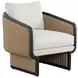 Juna Louis Cream Performance Fabric Upholstered Outdoor Lounge Chair