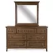 Bay Creek Toasted Nutmeg 7 Drawer Dresser with Rectangular Mirror