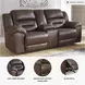 Stoneland Chocolate 82" Reclining Console Loveseat