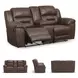 Stoneland Chocolate 82" Reclining Console Loveseat