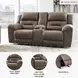 Stoneland Fossil 82" Reclining Console Loveseat