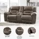 Stoneland Fossil 82" Power Reclining Console Loveseat