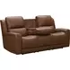 Pierce Homerun Cinnamon Leather Zero Gravity Power Reclining Living Room Set with Power Lumbar and USB Charging