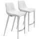 Magnus White And Brushed Stainless Steel Counter Chair Set Of 2
