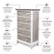 Island Haven Dapple Grey and Blanc 5 Drawer Chest