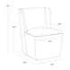 Marbella Piccolo Prosecco Performance Fabric Upholstered Wheeled Dining Chair