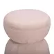 Tomlin Light Pink Performance Chenille Upholstered Round Game Ottoman