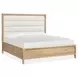Somerset Butternut and White Performance Fabric Queen Upholstered Panel Bed