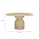 Cynthia Light Emperador and Walnut Outdoor 54" Round Marble Top Dining Table