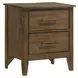 Andover Walnut 2 Drawer Nightstand with USB Charging