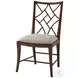 A Delicate Trellis Draper Performance Fabric Cross Back Side Chair