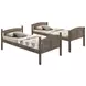 Flynn Weathered Brown Twin Over Twin Bunk Bed with Matresses