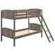 Flynn Weathered Brown Twin Over Twin Bunk Bed