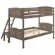 Flynn Weathered Brown Twin Over Full Bunk Bed