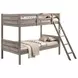 Ryder Weathered Taupe Twin Over Twin Bunk Bed with Matresses
